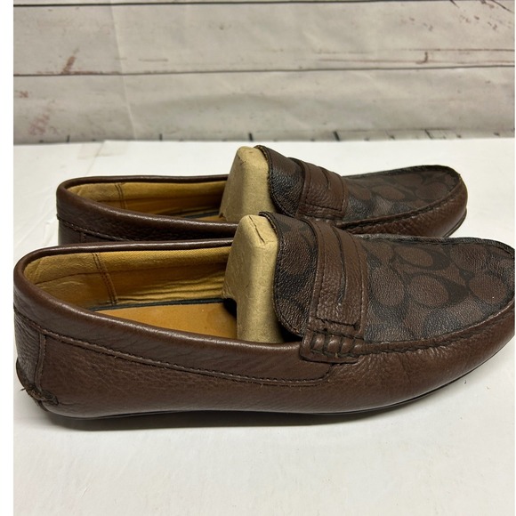 Coach Mercer Penny Loafers Mens 9 Mahogony Brown Signature Leather Driving Shoes main image 10